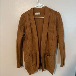 Pink Rose Brown Cardigan Sweater